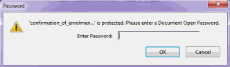 Screen capture from PC: Enter your form password in the Enter Password field
